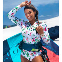 Цельный купальник 2020 новый сексуальный купальник с длинным рукавом женский купальный костюм с принтом пляжная одежда купальники с вырезом сзади Монокини 2024 - купить недорого