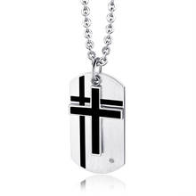 Fashion Double Cross Necklace Punk Hip Hop Style Stainless Steel Pendant For Men Christian Believer Jewelry Gift 2024 - buy cheap