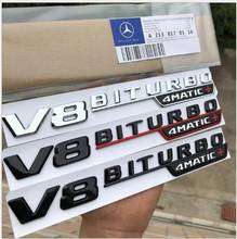 Insignias de emblemas de guardabarros para Mercedes Benz AMG, 2 uds., V8 BITURBO 4MATIC + 2024 - compra barato