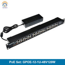 Conector Ethernet de GPOE-12-1U-48V120W, alimentación de 12 puertos gigabit POE, inyector Ethernet, incluye fuente de alimentación de 48v y 120w 2024 - compra barato