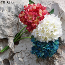 YO CHO Artificial Hydrangea Flower Single Branch Silk Fake Hydrangea Flower Arrangement DIY Wedding Bunch Home Table Party Decor 2024 - buy cheap