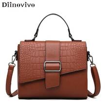 Модная сумка DIINOVIVO через плечо с крокодиловым узором, элегантная сумка из мягкой искусственной кожи, винтажная сумка-мессенджер, женская сумка с застежкой WHDV1562 2024 - купить недорого
