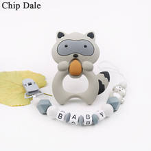 Chip Dale Cute Raccoon Silicone Teether and Baby Teething Pacifier Leash Strap Baby Chew Toy 2024 - buy cheap