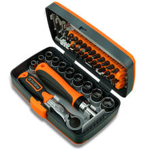 Conjunto de ferramentas manuais 38 em 1, mini chave bit para reparo de carro, chave de soquete profissional, kit combinação multiferramenta para automóvel 2024 - compre barato
