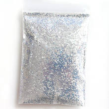 500 g/bolsa de 0,2-2mm de escamas para manicura, láser holográfico, forma hexagonal mixta, diamante, purpurina, TG #16 2024 - compra barato