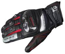 Komine-guantes de fibra de carbono GK193 para motocicleta, de cuero, transpirables, para montar 2024 - compra barato