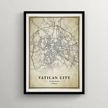 Vatican City Vintage City Map Canvas Painting Vintage Kraft Posters Coated Art Home Decor Gift 2024 - buy cheap