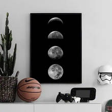 Moon Phase Galaxy Space Art Poster Black White Nordic Canvas Wall Print Abstract Painting Modern Home Room Decoration Picture 2024 - buy cheap