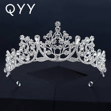 Qyy tiaras de casamento para mulheres, tiara e coroa de casamento, acessórios para festa, joia, chapéu de dama de honra 2024 - compre barato