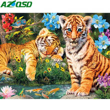 AZQSD Diamond Embroidery Sale Diy Tiger Mosaic Full Square Drill Needlework 5d Diamond Painting Animal Home Decoration 2024 - buy cheap