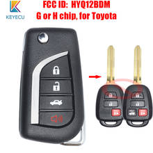Keyecu изменение складной флип дистанционный ключ-брелок от машины 314 МГц с H / G чип для Toyota Prius C V RAV4 3 / 4 кнопки FCC, аддитивного цветового пространства (ID: HYQ12BDM 2024 - купить недорого