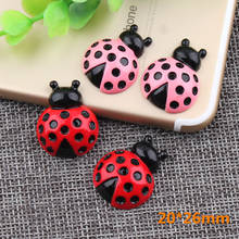 Newest 10pcs 20*26mm Kawaii Resin Cabochons Flatback Cute Ladybug Shape Embellishments Scrapbooking Clay  Bead Charm Material 2024 - buy cheap
