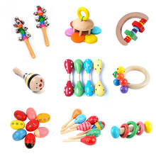 Wooden Rattle Toys Baby Shaker Hand Bell Baby Rattle Sand Hammer Musical Toys Montessori Educational Toys Baby Toys 0 12 Months 2024 - buy cheap