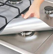 Protetor de fogão extra reutilizável, 4 peças, premium 0.2mm de espessura, faixa de gás, queimador, almofada, capa para limpeza, utensílios de cozinha 2024 - compre barato