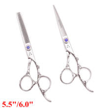 5.5 6.0 tesoura de cabelo tesoura barbeiro 440c profissional cabeleireiro tesoura definir desbaste corte de cabelo tesouras cabeleireiro 9002 # 2024 - compre barato