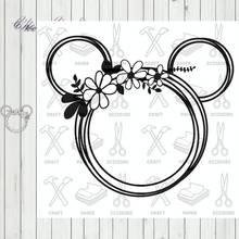 Cabeça de mickey para álbum de scrapbooking, recorte de metal moldes de flor para álbum de recados diy, cartões de gravação para artesanato 2020 2024 - compre barato