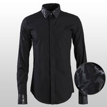 Minglu Cotton Mens Shirts Luxury Leopard Print Collar Long Sleeve Mens Dress Shirts Plus Size 4xl Slim Fit Party Male Shirts 2024 - buy cheap