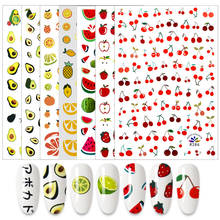 1 шт. фрукты слайдеры ногти арбуз/клубника/Оранжевый 3D наклейки для ногтей наклейки новый дизайн декоративные фольгированные накладки 2024 - купить недорого