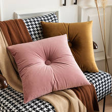 Button Cushion Soft Velvet Pillow Pink Blue Solid Color Floor Pat 45x45cm/35x55cm Handcraft Home decoration Sofa Chair Car Decor 2024 - buy cheap