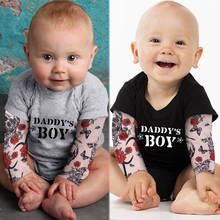 Fake Tattoo Newborn Baby Romper Infant Baby Boy Tattoo Printed Long Sleeve Patchwork Romper Bodysuit 2020 New Summer Clothes#20 2024 - buy cheap
