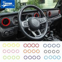 Jidixian anel de decoração para painel de controle, ar condicionado, saída de ventilação, para jeep wrangler jl gladiador alicate 2018 + acessórios 2024 - compre barato