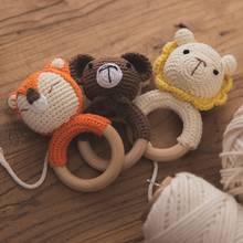 Baby Teether Toys BPA Free Crochet Rattle Wooden Beech Rings Baby Mobile Gym Nursing Soother Molar Educational Toy Baby Products 2024 - buy cheap