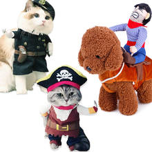 Funny Dog Clothes Pirate Suit Clothes for Dogs Cat Costume Clothing Corsair Halloween Clothes Dressing Up Pet Party Costume Suit 2024 - купить недорого