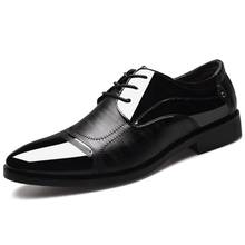 Sapato social masculino de couro, calçado estilo clássico para homens de negócios, slip-on, casamento, estilo oxford, novo, 2021 2024 - compre barato