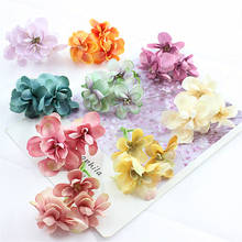 5PCS artificial flower silk hydrangea flower head for wedding party home decoration DIY wreath gift box scrapbook craft ZM 2024 - buy cheap