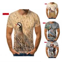 2021 caça partridge pássaro 3d impressão harajuku camiseta verão moda casual masculina camisa chukar manga curta streetwear unisex 2024 - compre barato