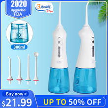 NEW Oral Irrigador Dental USB Rechargeable Water Floss Portable Dental Water Flosser Irrigation Teeth Cleaner+5 Jet 300ml 2024 - buy cheap
