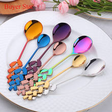 4PCS Stainless Steel Coffee Spoon Lovely Ice Cream Dessert Spoon Kids Dinner Drinking Tea Scoop Tableware For Home Kitchen Party 2024 - buy cheap