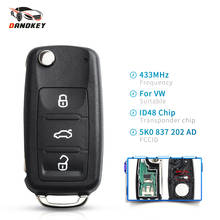 Dandkey For VW 434MHz ID48 Chip Fob Car Remote Key 5K0837202AD For Volkswagen Polo Passat Beetle Eos Golf Jetta Tiguan 2009-2014 2024 - buy cheap