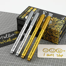 Gold &Silver Painting Pens Metallic Art Marker Set Signature Graffiti Black Card DIY CD Album Color Pen Boxed Writing Supplies 2024 - buy cheap
