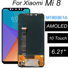 Tela amoled lcd para xiaomi mi 8, mi8, m1803e1a com sensor de toque, peças de reposição para celular 2024 - compre barato