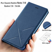 Built-in magnetic Leather case for xiaomi redmi note 7 note 8 redmi 7/8 7/8A Wallet Flip Cover soft silicon Stand Card Slot Case 2024 - buy cheap