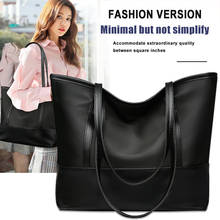 Fashion PU Leather Splicing Commuter Totes Simple Oxford Women Shoulder Handbags Popular Simple Female Daily Bag 2024 - buy cheap