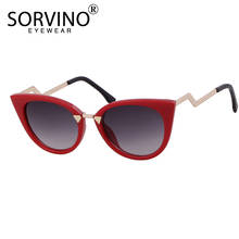 SORVINO Vintage Shades For Women Cat Eye Sunglasses Luxury Brand Designer 90s Mirror Red Black Skinny Cateye Sun Glasses SP335 2024 - buy cheap