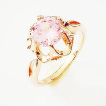 Rosa pedra mulher anel 585 rosa cor de ouro moda jóias na moda luxo casamento moda nupcial feminino anéis 2024 - compre barato