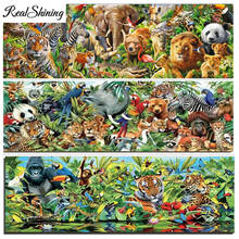 Pintura de diamante grande 5d diy africana animais selvagens paisagem ponto cruz mosaico bordado de diamante contas mural fotos fs6815 2024 - compre barato