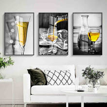 Pintura abstrata de arte para parede, quadros decorativos para cozinha, pôster de comida e vinho 2024 - compre barato