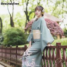 Yukata-kimono de tendencia nacional para mujer, novedad, vestido de noche, traje de cosplay japonés, bata floral diaria, bata de geisha, 2021 2024 - compra barato