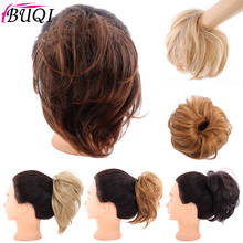 BUQI Women Elastic Straight Bun Donut Chignon Rubber Band Synthetic Hair Scrunchie Wrap On Hair Ring For Ponytail Hairpieces 2024 - buy cheap