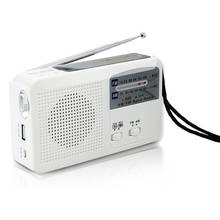 Radio de emergencia superior con manivela Solar y manual, autoalimentada, batería de carga USB, Radio FM/AM, linterna LED, cargador de teléfono 2024 - compra barato