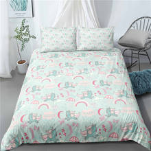 Juego de ropa de cama con estampado de unicornio y arcoíris para niñas, edredón cálido, funda de almohada, decoración textil para el hogar 2024 - compra barato