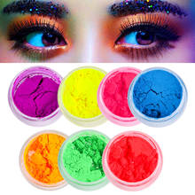 Sombra de ojos de neón colorida, pigmento suelto, polvo de uñas Mineral mate, brillo multicolor, 1 ud. 2024 - compra barato