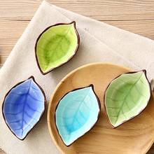 Creative Leaf Shape Ceramic Dish Small Plate Sauce Vinegar Chili Dish Seasoning Plate Appetizer Plate Ice Crack Glaze Dinnerware 2024 - buy cheap