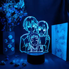 Figuras de Sword Art en línea de Anime, lámpara de decoración nocturna para dormitorio de niños, lámpara de Manga, gazuto, Kazuto, Yuuki, Asuna, 3D, Sensor de luz LED 2024 - compra barato