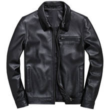 Genuine Leather Jacket Men Spring Autumn 100% Cow Leather Coat Short Cowhide Biker Mens Leather Jackets V-A005 KJ3850 2024 - buy cheap