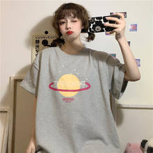 Camiseta feminina casual e solta, camiseta para mulheres, estilo japonês 2024 - compre barato